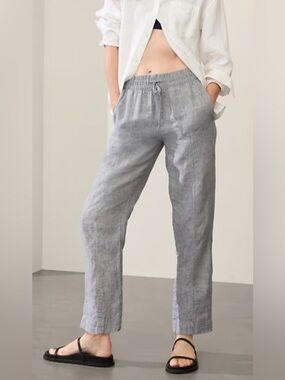 Athleta Retreat Linen High-Rise Ankle Pants